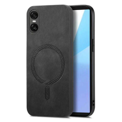 Funda Trasera Magnética de PU para Sony Xperia 10 Vi Retro Magsafe (Negra)