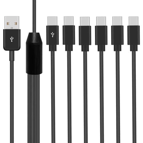 Cable Divisor USB 2.0 Junsunmay 6 en 1 Tipo C 0,5 m