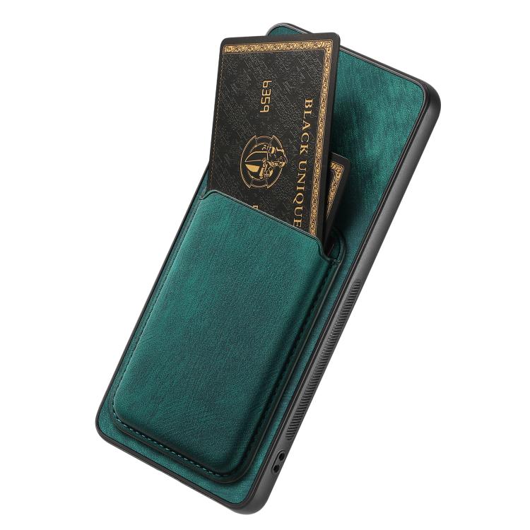 Funda Magnética para Teléfono iPhone 16E Cuero Retro TaRJetero (Verde)