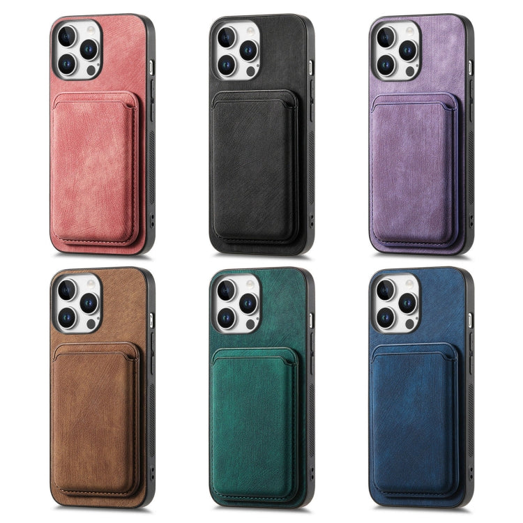 Funda Magnética para Teléfono iPhone 16E Cuero Retro TaRJetero (Verde)