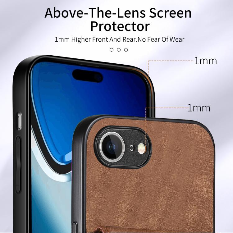 Funda plegable tipo billetera con correa para iPhone 16E (Marrón)
