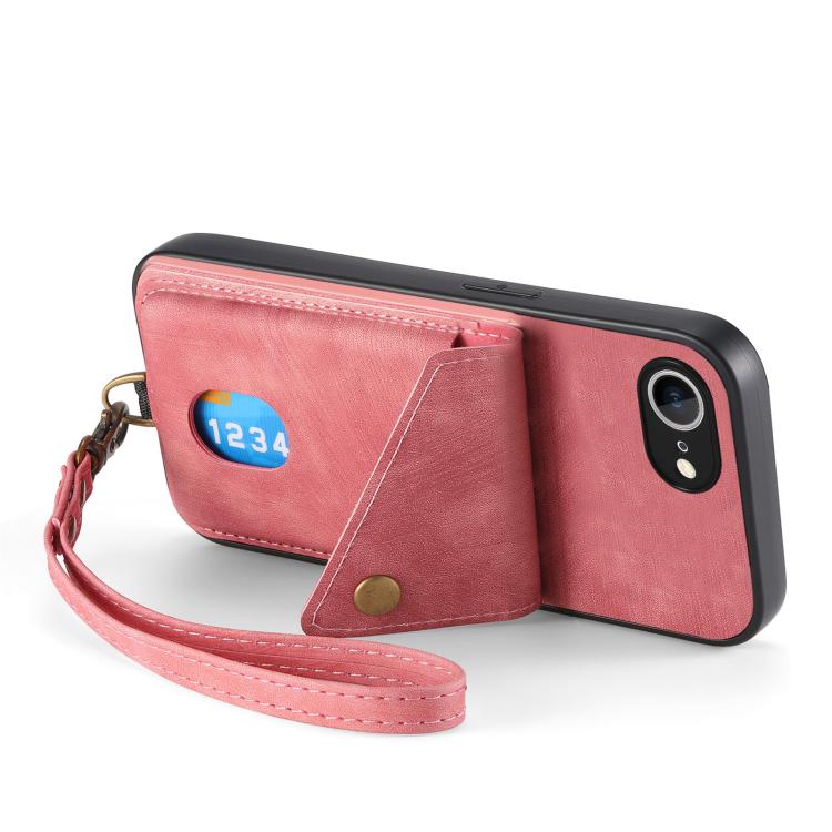 Funda Plegable Tipo Billetera Cuero para iPhone 16E (Rosa)