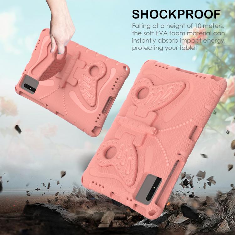 Funda de EVA a prueba de golpes con soporte de mariposa para Xiaomi Redmi Pad 2/SE 11 2025 (rosa y naranja)