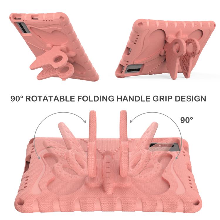 Funda de EVA a prueba de golpes con soporte de mariposa para Xiaomi Redmi Pad 2/SE 11 2025 (rosa y naranja)