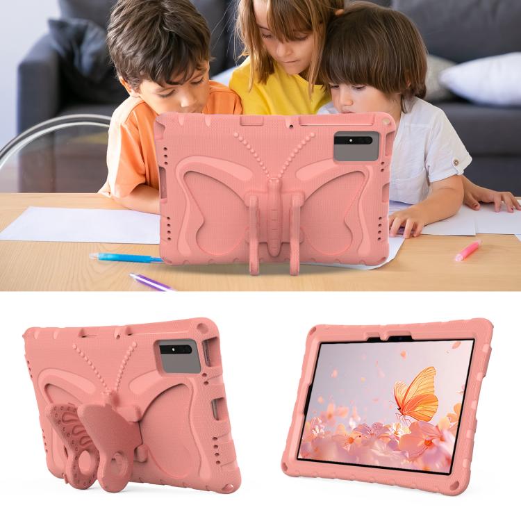 Funda de EVA a prueba de golpes con soporte de mariposa para Xiaomi Redmi Pad 2/SE 11 2025 (rosa y naranja)