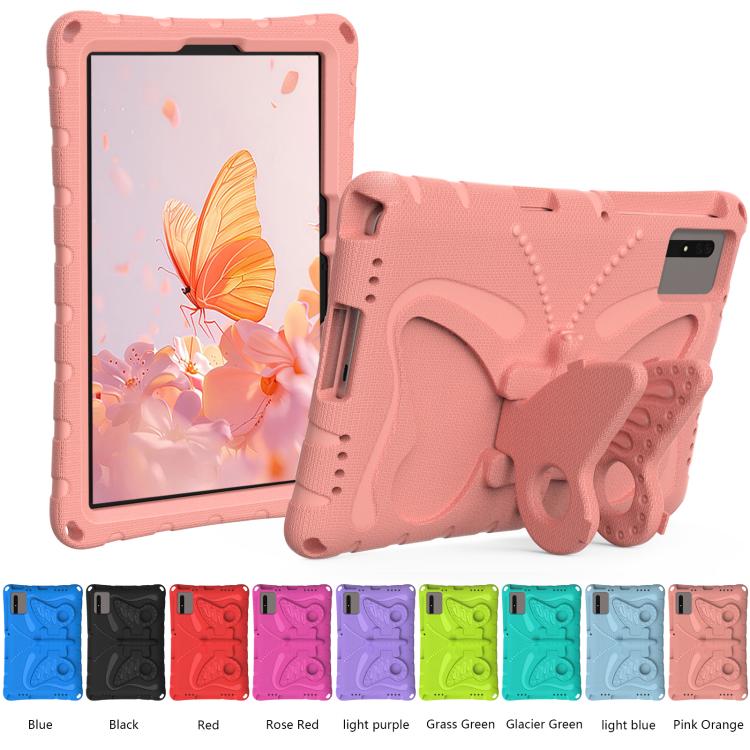 Funda de EVA a prueba de golpes con soporte de mariposa para Xiaomi Redmi Pad 2/SE 11 2025 (rosa y naranja)