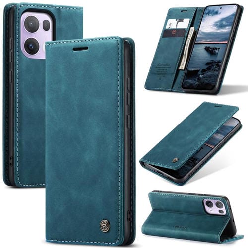 Funda de Cuero con Tapa Horizontal Multifuncional para Oppo Reno13 Pro Global Caseme 013 (Azul)