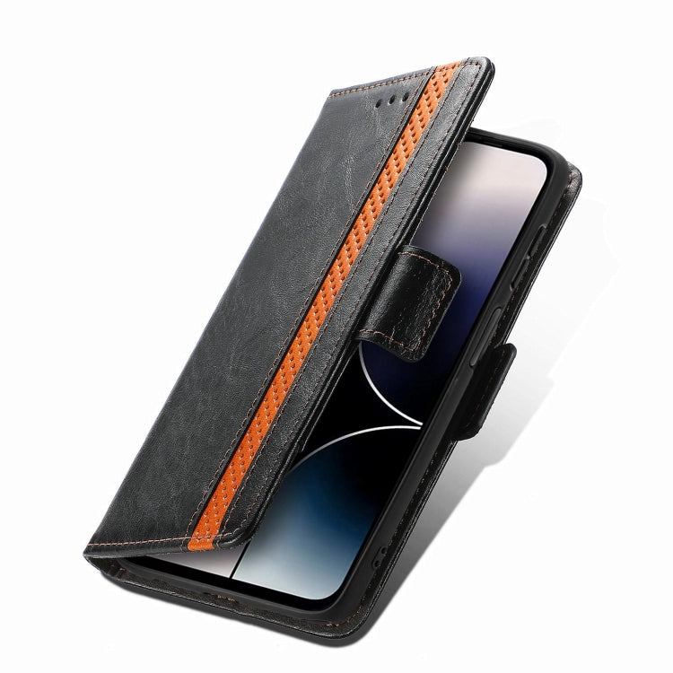 Funda de Cuero con Hebilla Magnética Doble para Teléfono Oukitel C53 Caseneo Splicing (Negro)