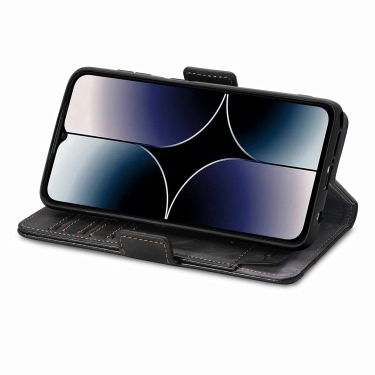 Funda de Cuero con Hebilla Magnética Doble para Teléfono Oukitel C53 Caseneo Splicing (Negro)