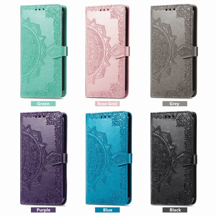 Funda de Cuero Nxtpaper con Relieve Flor de Mandala para TCL 50 Pro (Oro Rosa)