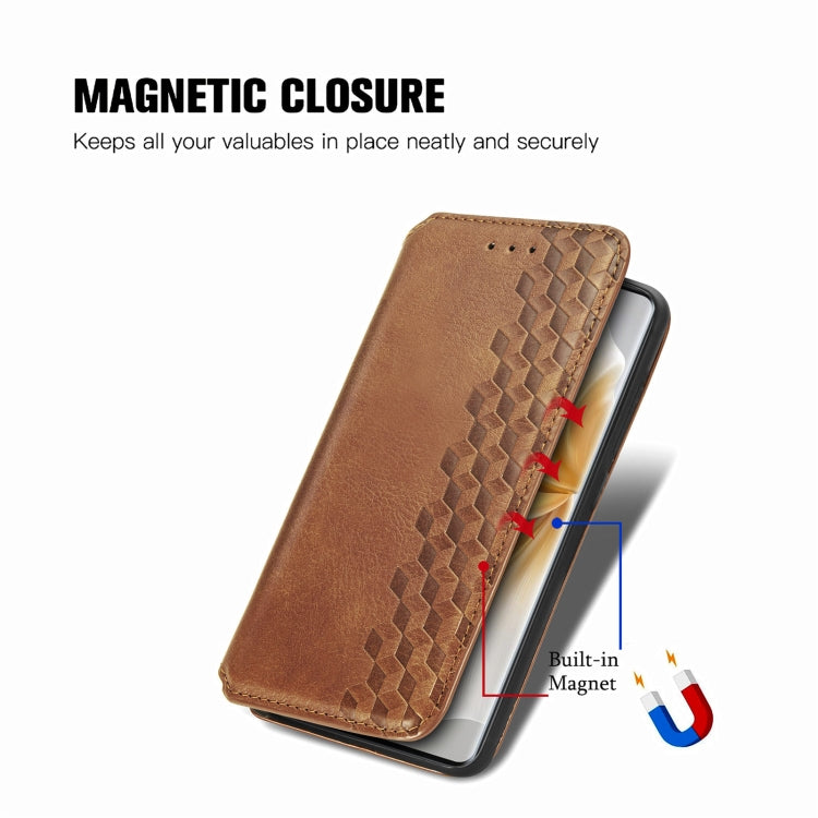 Funda de Cuero Magnética Prensada Nxtpaper para TCL 50 Pro (Marrón)