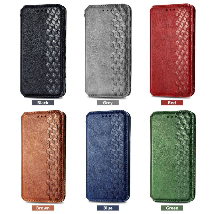 Funda de Cuero Magnética OnePlus Ace 3 Pro Diseño Cuadrícula Cúbica (Negra)