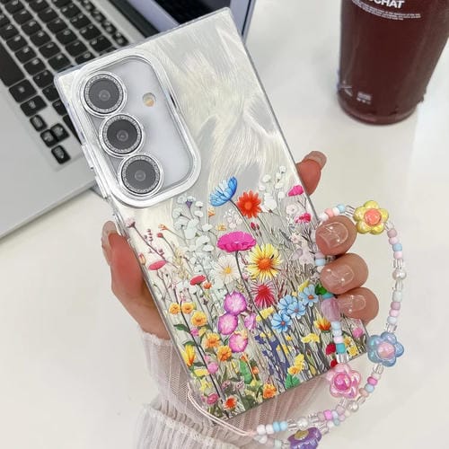 Funda para Teléfono Samsung Galaxy A25 5G Textura Flores Galvanizadas Correa TPU (Flores Sh4)
