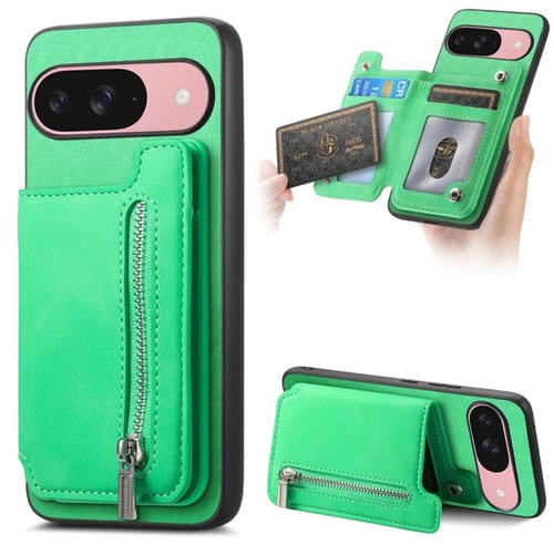 Funda para Teléfono Google Pixel 9/9 Pro con Cremallera Magsafe Retro (Verde)