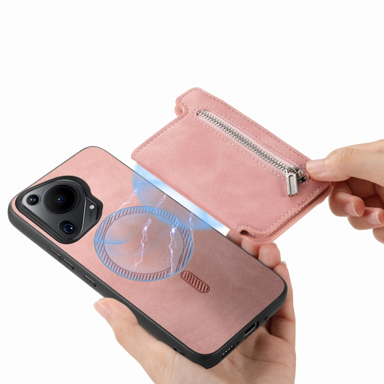 Funda para Teléfono Huawei Nova 13 Pro con Tarjetero y Cremallera Magsafe (Rosa)