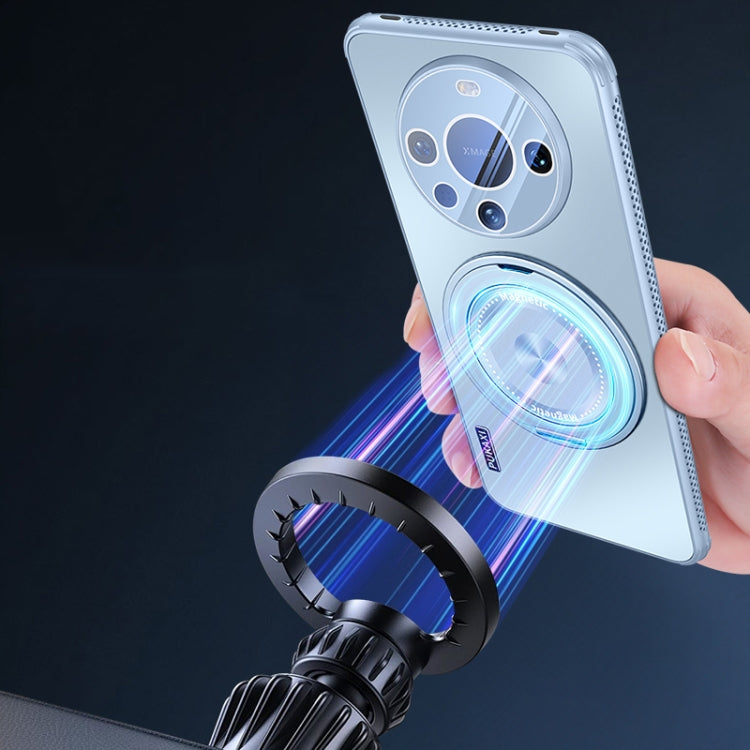 Estuche para Huawei Mate 60 con Soporte Magsafe y Película para Lente (Gris Grafito)