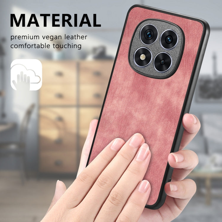 Funda trasera de cuero vintage para Redmi Turbo 4 Pro (negro)