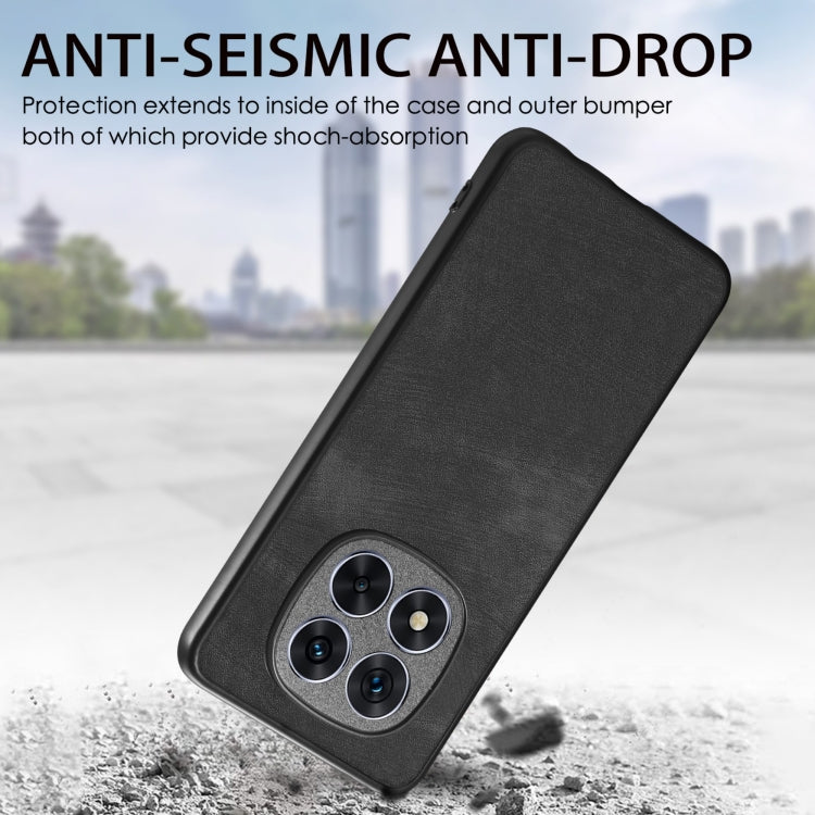 Funda trasera de cuero vintage para Redmi Turbo 4 Pro (negro)