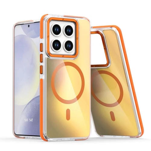 Funda Para Teléfono Xiaomi 14T Con Degradado De Dos Colores Y Magsafe (Naranja)