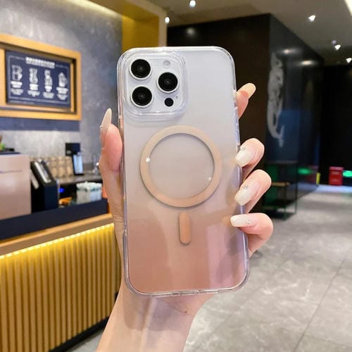 Funda para Teléfono Magsafe PC Transparente con Degradado para iPhone 15 Pro (Marrón Degradado)