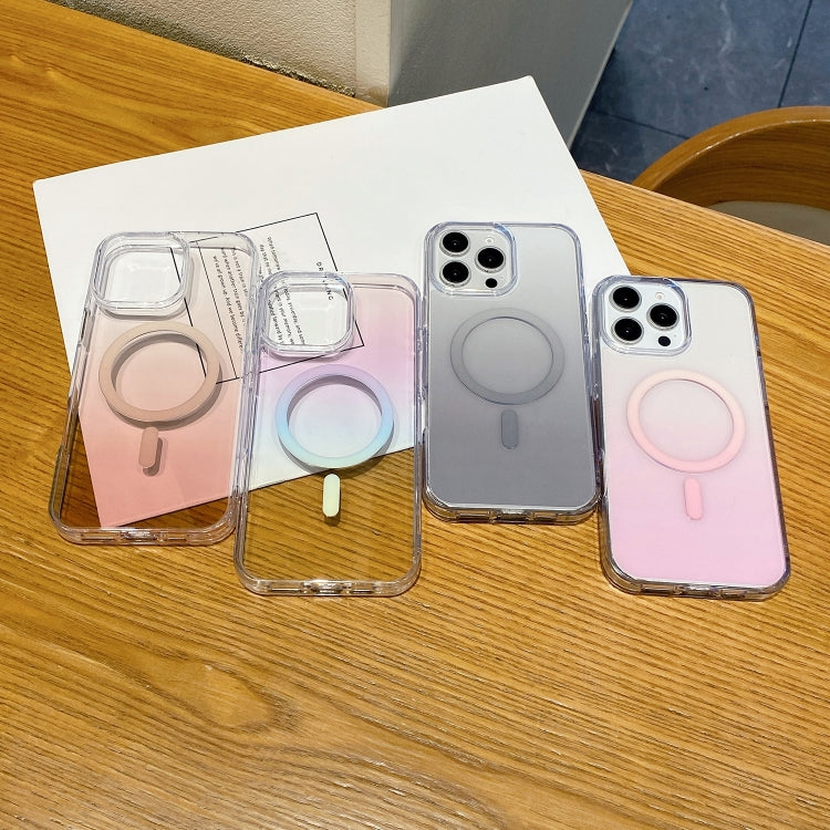 Funda para Teléfono Magsafe PC Transparente con Degradado para iPhone 14 Pro Max (Rosa Degradado)
