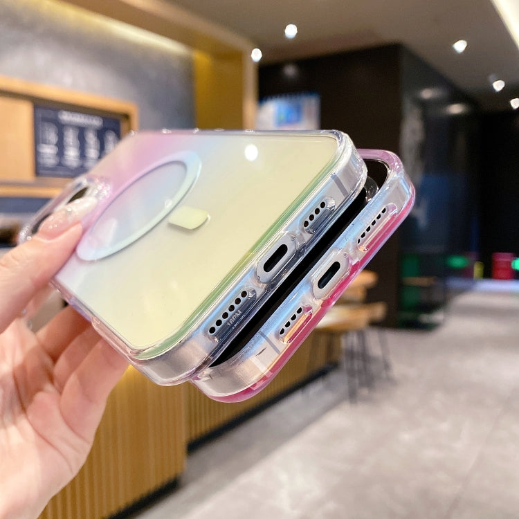 Funda para Teléfono Magsafe PC Transparente con Degradado para iPhone 15 Pro Max (Gris Degradado)