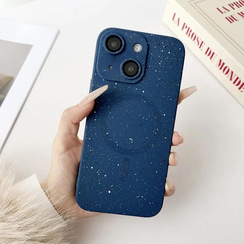 Funda para iPhone 14 TPU a Prueba de Golpes con Diseño de Cielo Estrellado y Magsafe (Azul Oscuro)