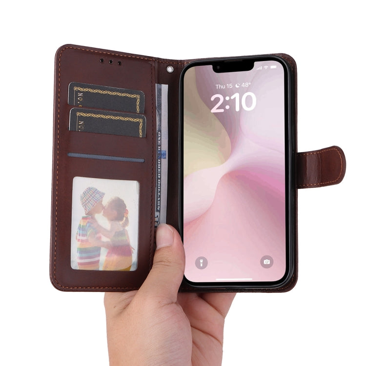 Funda para iPhone 16E Enkay con Tarjetero y Textura de Piel de Becerro con Protector de Pantalla (Rosa)