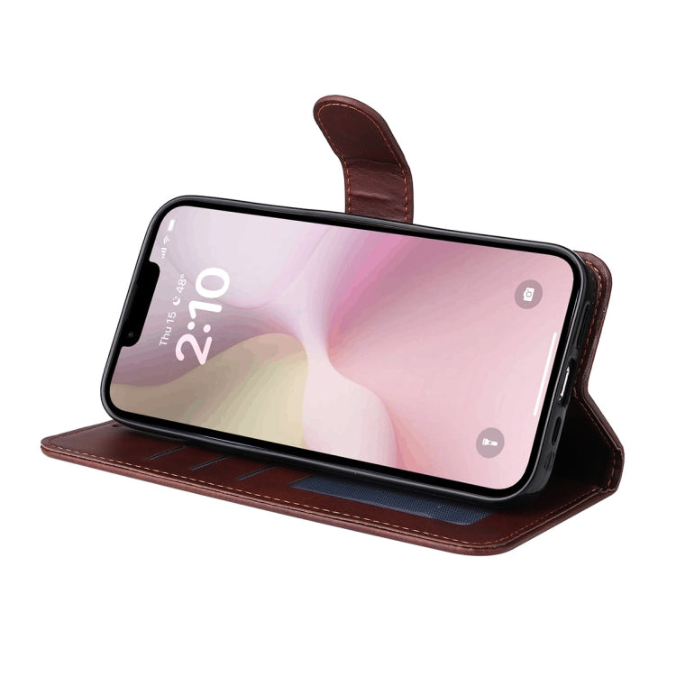 Funda para iPhone 16E Enkay con Tarjetero Textura Piel de Becerro Protector Pantalla (Rojo)