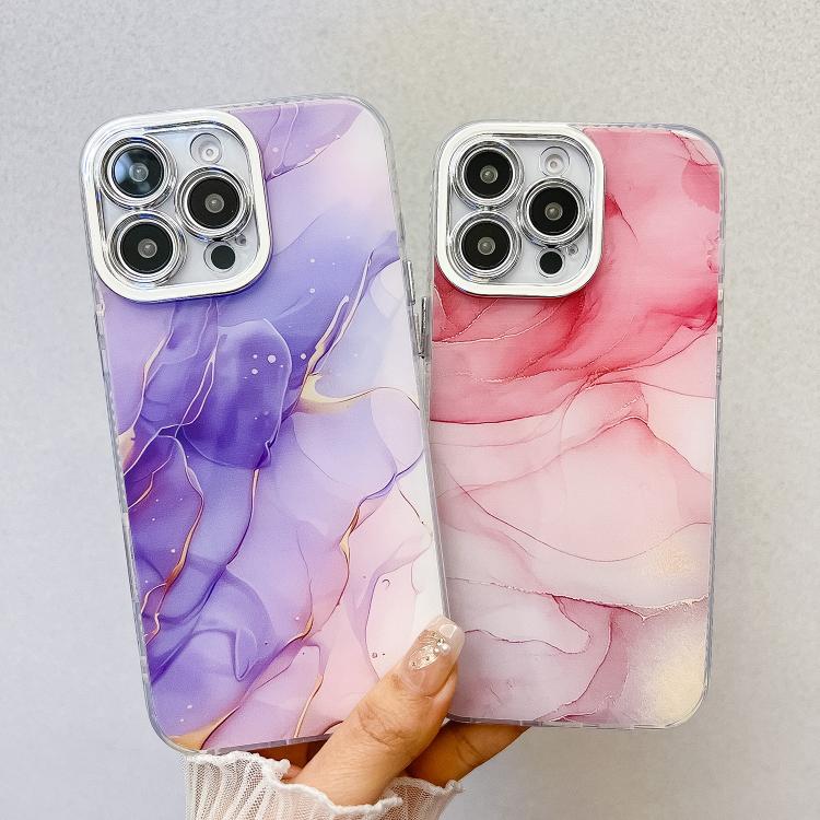 Funda para Teléfono iPhone 14 Textura Mármol Galvanizado (Blanco)