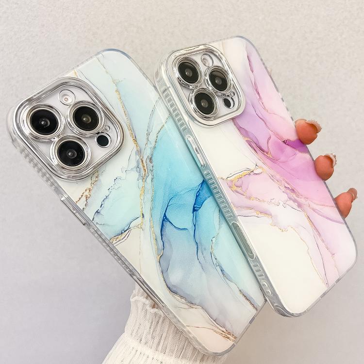 Funda para Teléfono iPhone 14 Textura Mármol Galvanizado (Blanco)