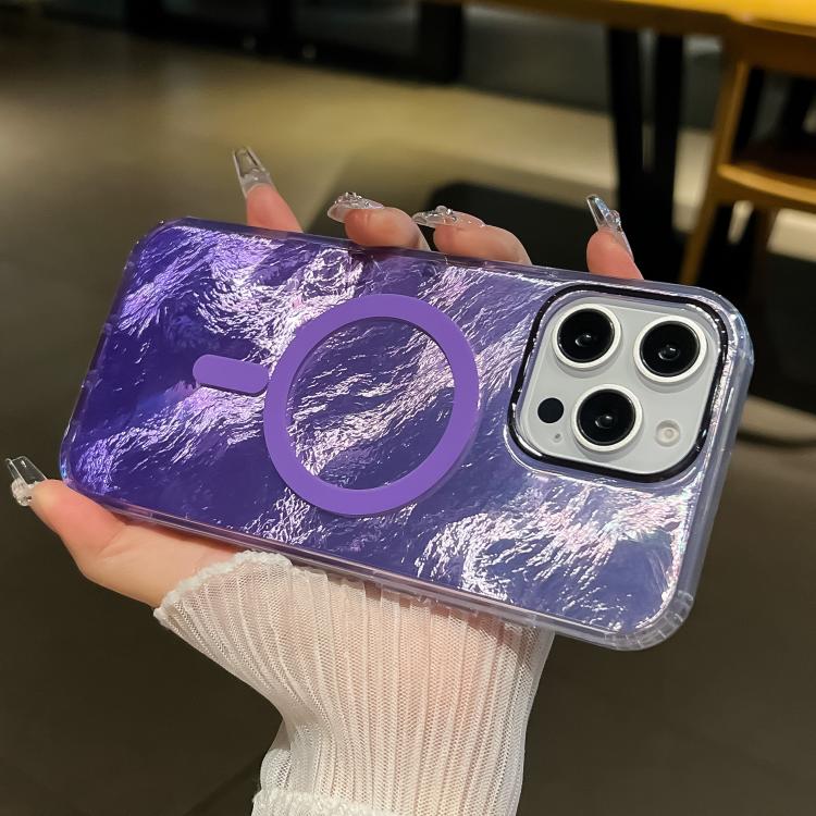 Funda para Teléfono Magsafe iPhone 14 Textura de Glaciar Degradado (Negra)