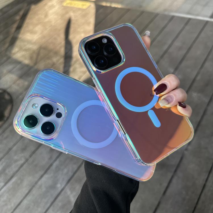Funda para teléfono Magsafe iPhone 16E textura grabada con láser (Rayas verticales)