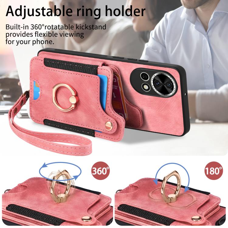 Funda para Teléfono Huawei Nova 10 Pro con Billetera MultiTarjeta, Diseño Retro y Anillo (Verde)