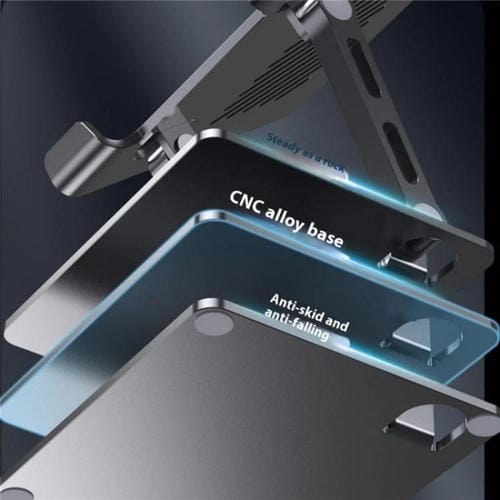 Soporte de Metal Aleación de Acero para Tableta Escritorio Plegable Ajustable J26S (Gris)