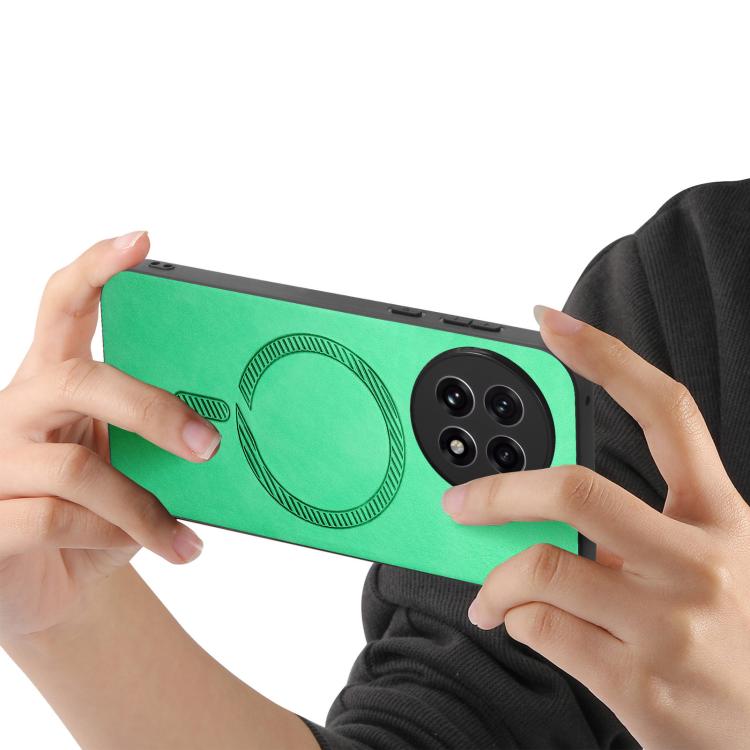 Funda para Teléfono OnePlus 13 con Tapa Trasera PU Magsafe (Verde)