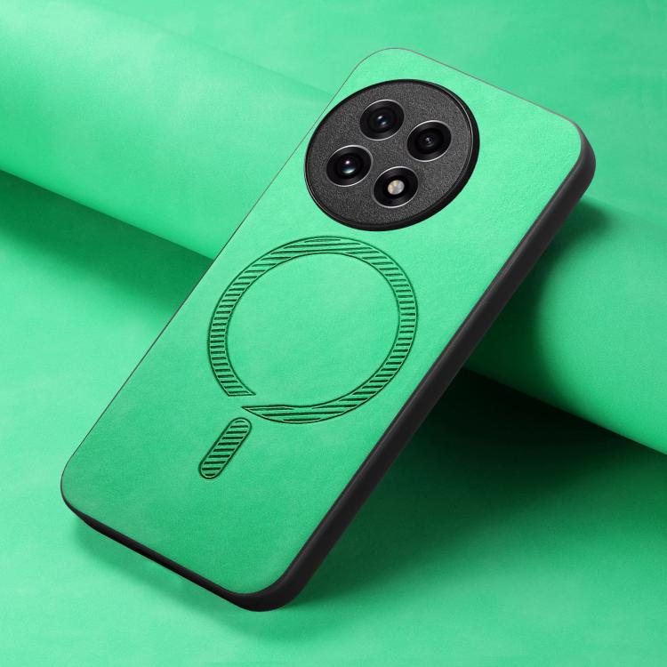 Funda para Teléfono OnePlus 13 con Tapa Trasera PU Magsafe (Verde)