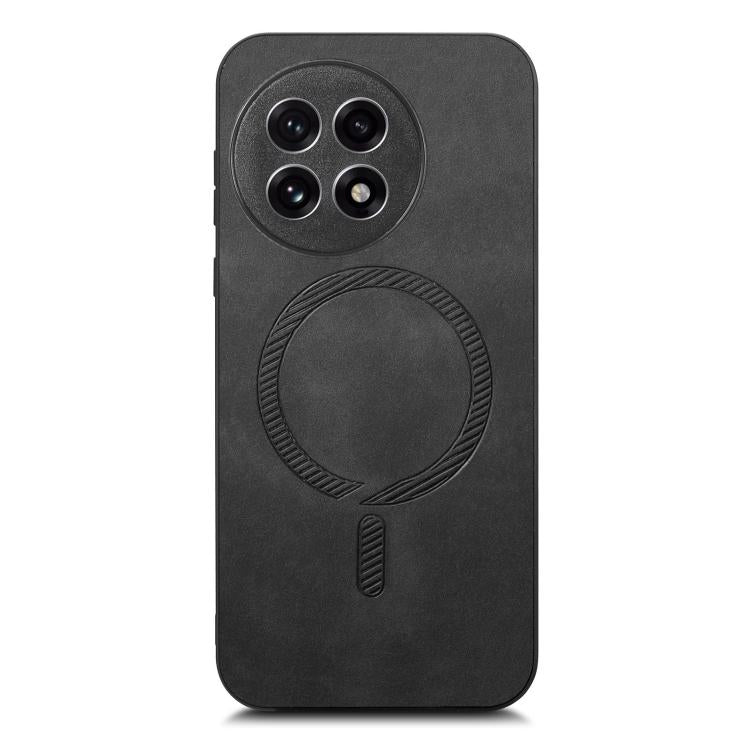 Funda para Teléfono OnePlus Ace 5/5 Pro con Tapa Trasera de PU Magsafe (Negra)