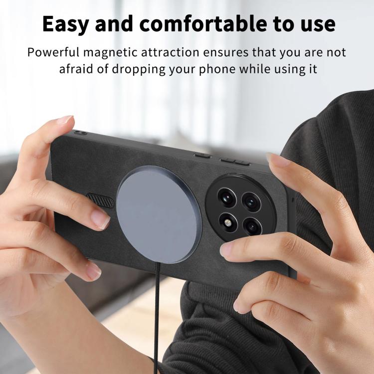 Funda para Teléfono OnePlus Ace 5/5 Pro con Tapa Trasera PU Magsafe (Azul)