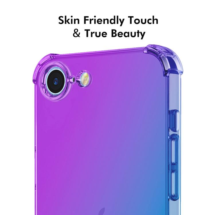 Funda TPU Enkay iPhone 16E Diseño Sombrero Bolsa de Aire (Morado y Dorado)