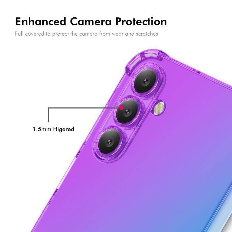 Funda ENKAY Hat-Prince de TPU con degradado y airbag para Samsung Galaxy A17 (morado y azul)