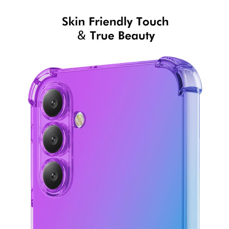 Funda ENKAY Hat-Prince de TPU con degradado y airbag para Samsung Galaxy A17 (morado y azul)