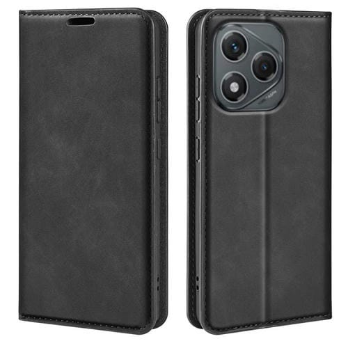Funda de Cuero con Ventosa Magnética para Honor 400 Lite (Negro)
