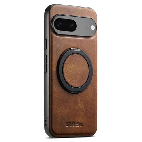 Funda para Teléfono Suteni G3 con Soporte Giratorio 360° y Cera de Aceite para Google Pixel 7 (Marrón)