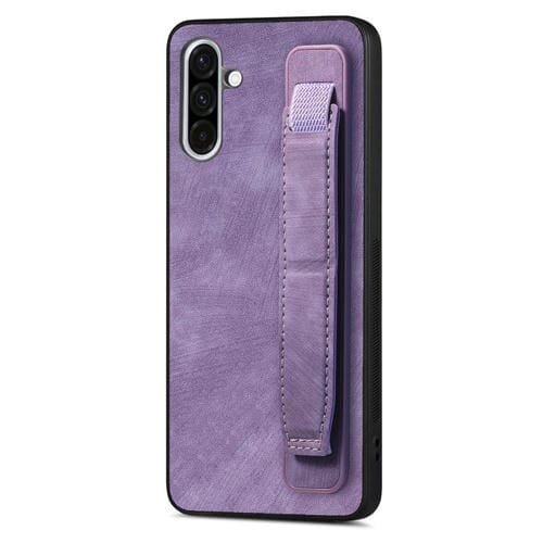 Funda de Cuero con Correa para la Muñeca Samsung Galaxy A36 (Morado)