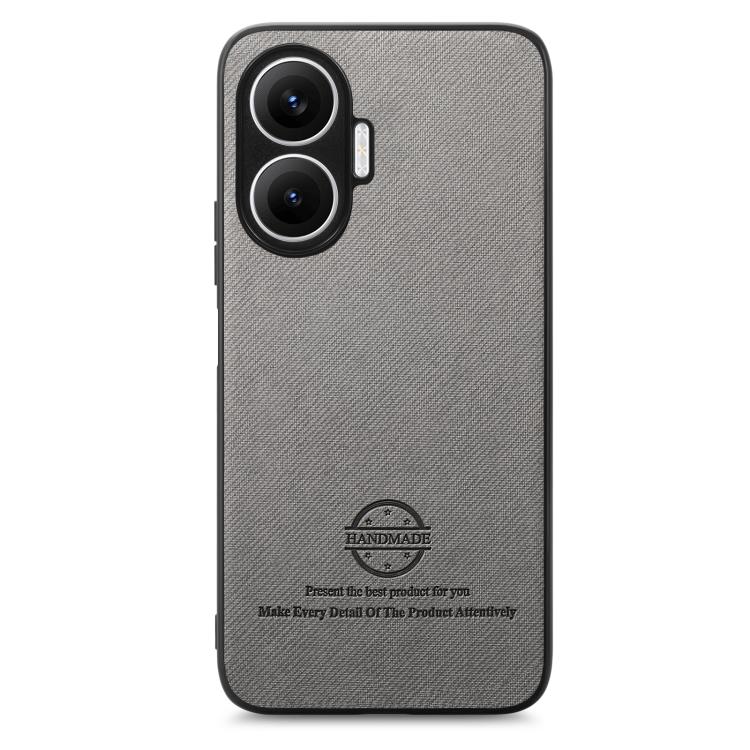 Funda trasera de piel y sarga para Redmi Turbo 4 Pro (gris)