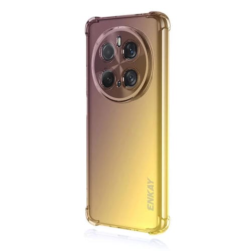 Funda TPU Enkay con Diseño Sombrero y Bolsa de Aire para Honor Magic7 Pro (Morado y Dorado)