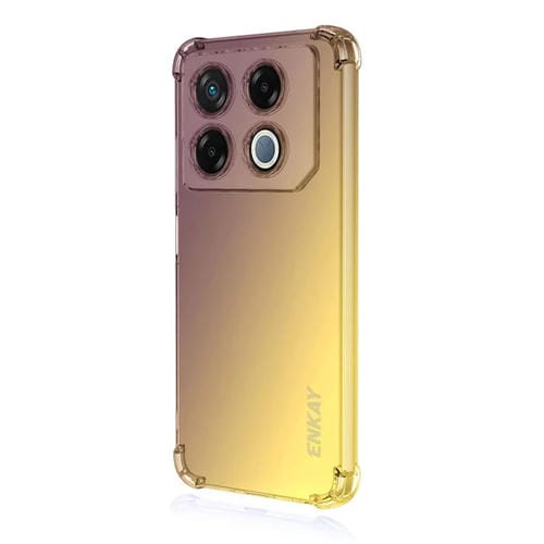 Funda TPU Enkay Hat-Prince con Diseño Sombrero y Bolsa de Aire para Infinix Gt 20 Pro (Morado y Dorado)