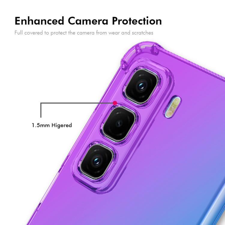 Funda TPU Enkay Hat-Prince con Diseño Sombrero y Bolsa de Aire para Infinix Hot 50 Pro (Morado y Dorado)