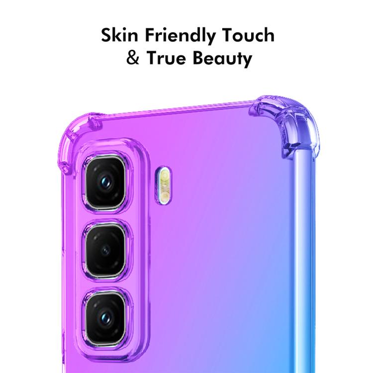 Funda TPU Enkay Hat-Prince con Diseño Sombrero y Bolsa de Aire para Infinix Hot 50 Pro (Morado y Dorado)